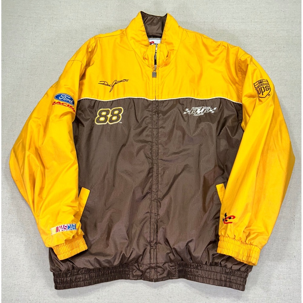 NASCAR Dale Jarrett Men's XL Racing Jacket UPS FORD Chase Authentics Quilt Lined